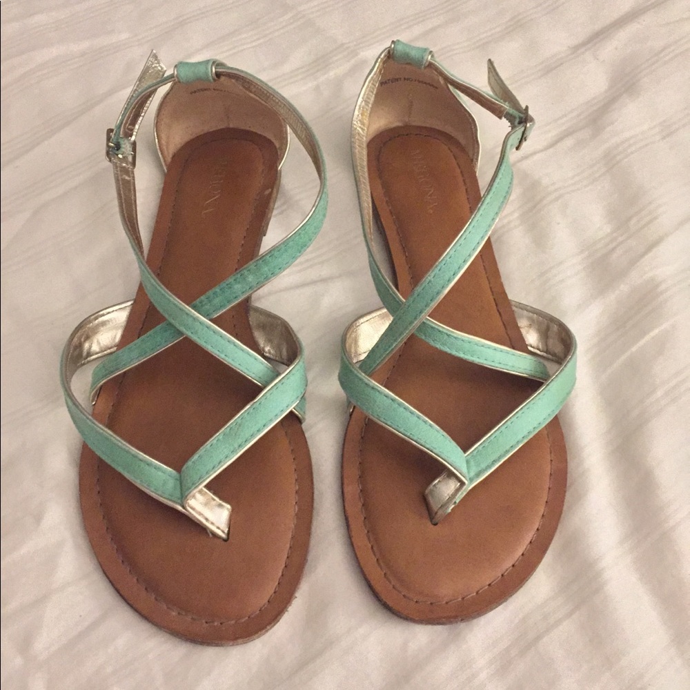 mint green merona sandals